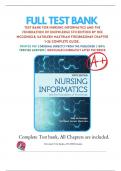 Test Bank For Nursing Informatics and the Foundation of Knowledge, 5th Edition, By Dee Mcgonigle, Kathleen Mastrian All Chapters 1-26 ||Complete A+ Guide