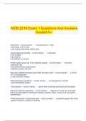   MCB 2210 Exam 1 Questions And Answers Graded A+.