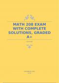 MATH 208 EXAM WITH COMPLETE  SOLUTIONS, GRADED A+