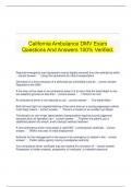 California Ambulance DMV Exam Questions And Answers 100% Verified.