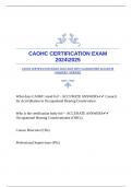 CAOHC CERTIFICATION EXAM 20242025 WITH GUARANTEED ACCURATE ANSWERS |VERIFIED