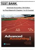 Test Bank - Advanced Accounting 13th Edition by Floyd Beams, All Chapters Covered ,Latest Edition, ISBN:9780134472140