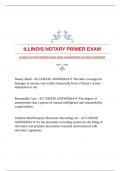 ILLINOIS NOTARY PRIMER EXAM WITH GUARANTEED ACCURATE ANSWERS