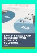 EXW 344 FINAL EXAM QUESTIONS WITH COMPLETE SOLUTIONS!!