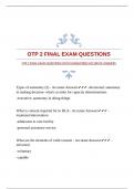 OTP 2 FINAL EXAM QUESTIONS WITH GUARANTEED ACCURATE ANSWERS