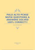 PALO ALTO PCNSE NGFW QUESTIONS & ANSWERS SOLVED 100% CORRECT!!