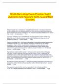  NCAA Recruiting Exam Practice Test 2 Questions And Answers 100% Guaranteed Success.