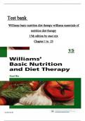 Test Bank for Williams' Basic Nutrition & Diet Therapy, 15th Edition by Staci Nix, 9780323377317, Covering Chapters 1-23 | Includes Rationales  Complete A+ Guide