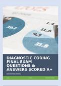 DIAGNOSTIC CODING FINAL EXAM QUESTIONS & ANSWERS SCORED A+