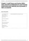 Chapter 1- Audit Theory and Practice |2024-2025 UPDATE|COMPREHENSIVE MOST TESTED QUESTIONS AND VERIFIED SOLUTIONS|GET IT 100% ACCURATE!!
