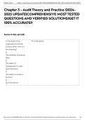 Chapter 3 - Audit Theory and Practice |2024-2025 UPDATE|COMPREHENSIVE MOST TESTED QUESTIONS AND VERIFIED SOLUTIONS|GET IT 100% ACCURATE!!