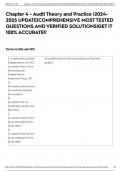 Chapter 4 - Audit Theory and Practice |2024-2025 UPDATE|COMPREHENSIVE MOST TESTED QUESTIONS AND VERIFIED SOLUTIONS|GET IT 100% ACCURATE!!