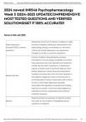 2024 newest |NR546 Psychopharmacology Week 5 | UPDATE|COMPREHENSIVE MOST TESTED QUESTIONS AND VERIFIED SOLUTIONS|GET IT 100% ACCURATE!!