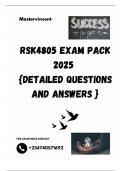 RSK4805 EXAM PACK 2025  {DETAILED QUESTIONS AND ANSWERS }