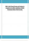 BIO 340 Final Exam all what is requires in this solution 2024 Arizona State University