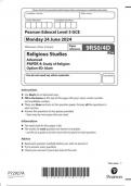 Pearson Edexcel A Level Religious studies Paper 4D (9rso-4D)June 2024 QUESTION PAPER- ISLAM