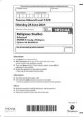 Pearson Edexcel A Level Religious studies Paper 4a (9rso-4a)June 2024 QUESTION PAPER- Buddhism