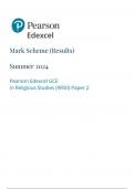 Pearson Edexcel A Level Religious studies Paper 2 (9rso-02)June 2024 FINAL MARK SCHEME- Religion and Ethics