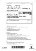 EDEXCEL GCSE religious studies 1ra0-4a  mark's gospel QUESTION-PAPER JUNE 2024