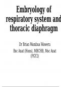 ANATOMY ; Embryology of respiratory system and thoracic diaphragm