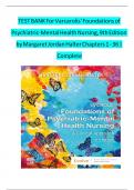 TEST BANK For Varcarolis' Foundations of Psychiatric-Mental Health Nursing, 9th Edition  by Margaret Jordan Halter Chapters 1 - 36 | Complete