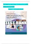 TEST BANK For Leddy & Pepper’s Professional Nursing 9th Edition by Lucy Hood Chapters 1 - 22 Complete Newest 