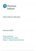 edexcel gcse  astronomy 1as0-01 paper 1: naked-eye astronomy  june   2024 MARK-SCHEME 2024