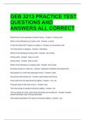 GEB 3213 PRACTICE TEST QUESTIONS AND ANSWERS ALL CORRECT