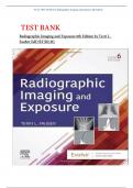 FULL TEST BANK For Radiographic Imaging and Exposure 6th Edition by Terri L. Fauber EdD RT(R)(M) (Author) Latest Update Graded A+