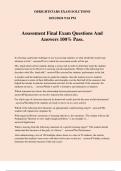 Assessment Final Exam Questions And Answers 100% Pass.