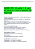 GEB 3213 Chapter 7 Exam Questions and Answers All Correct 