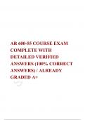 AR 600-55 COURSE EXAM COMPLETE WITH DETAILED VERIFIED ANSWERS (100% CORRECT ANSWERS) / ALREADY GRADED A+