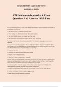 ATI fundamentals practice A Exam Questions And Answers 100% Pass