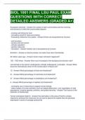 BIOL 1001 FINAL LSU PAUL EXAM QUESTIONS WITH CORRECT DETAILED ANSWERS (GRADED A+)