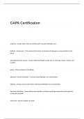 CAPA Certification Test Questions and Correct Answers