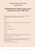 BIOCHEMISTRY NBME (Genetics) Exam Questions and Answers 100% Pass.