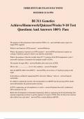 BI 311 Genetics Achieve/Homework/Quizzes/Weeks 9-10 Test Questions And Answers 100% Pass