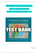 TEST BANK For Psychopharmacology Drugs the Brain and Behavior 3rd Edition