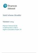 Edexcel GCSE May 2024 Higher Mathematics Paper 2 Mark Scheme (Calculator)