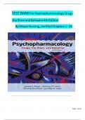 TEST BANK For Psychopharmacology Drugs the Brain and Behavior 4th Edition By Meyer Nursing, Verified Chapters 1 - 20 