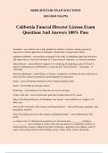 California Funeral Director License Exam Questions And Answers 100% Pass