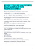 PHARM I FINAL SG Lsus NURSING EXAM QUESTIONS WITH VERIFIED ANSWERS 