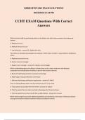 CCHT EXAM Questions With Correct Answers