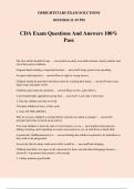 CDA Exam Questions And Answers 100% Pass