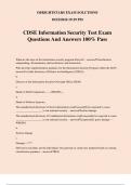 CDSE Information Security Test Exam Questions And Answers 100% Pass