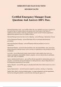 Certified Emergency Manager Exam Questions And Answers 100% Pass.