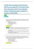 ATI RN Pharmacology Proctored Exam /RN Pharmacology ATI Proctored Actual Exam Questions And Correct Detailed Answers With Rationales| Graded A+| Version 2| 2024-2025