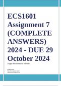 ECS1601 Assignment 7 (COMPLETE ANSWERS) 2024 - DUE 29 October 2024; 100% TRUSTED Complete, trusted solutions and explanations.Ensure your success with us...