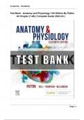 Test Bank - Anatomy and Physiology 11th Edition By Patton All Chapter (1-48) | Complete Guide 2024 (A+)