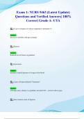 Exam 1: NURS 5463 (Latest 2024/ 2025 Update) Questions and Verified Answers| 100% Correct| Grade A- UTA